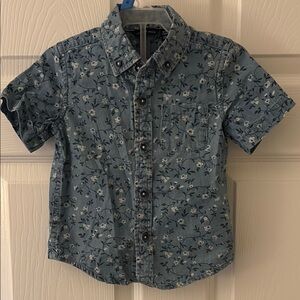 Janie and Jack Floral Blue Short Sleeve Shirt